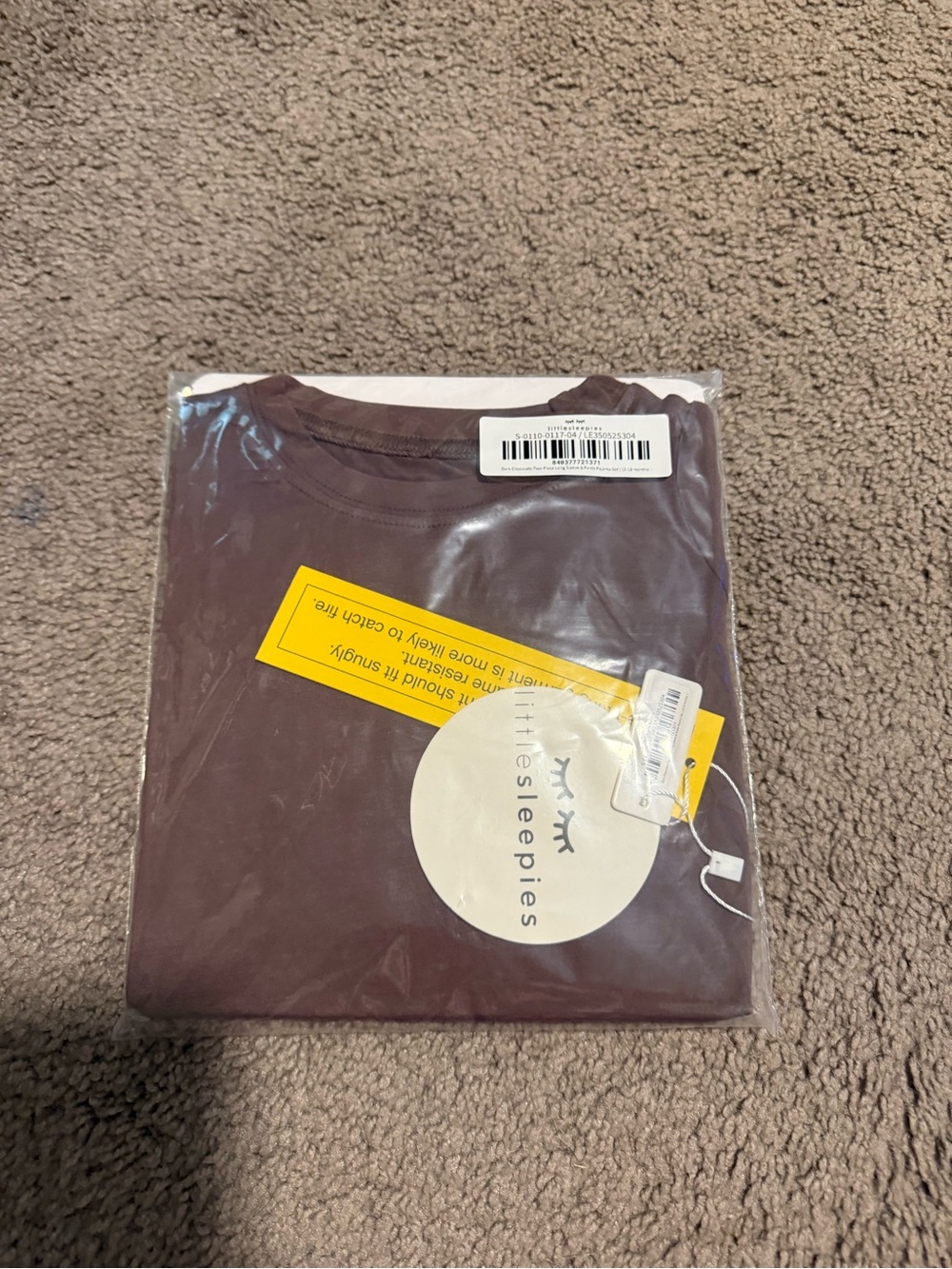 Little Sleepies Men's Short Sleeve Tee in Plum Brown